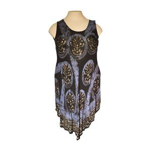 NWT Just Cruising women's Umbrella dress, One Size, Black,  Blue & Tan Designs
